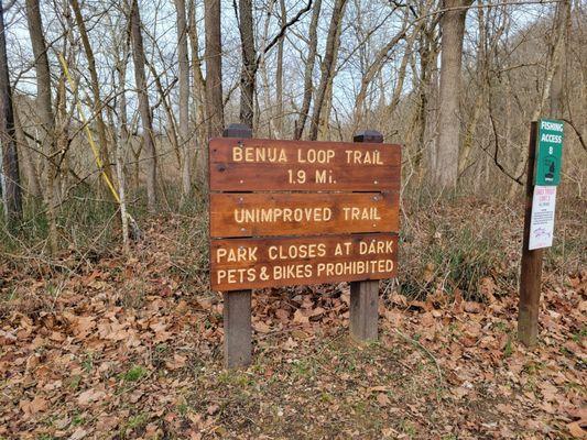 Trailhead for the Benua Loop Trail