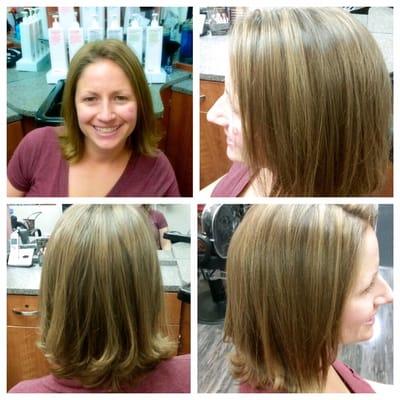 Heathers cut and highlight,  subtle and chic.