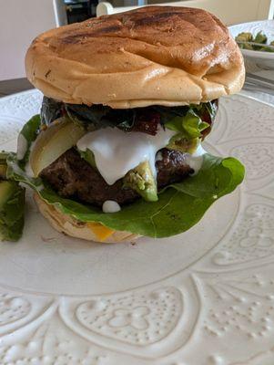 Ground lamb from Banbury Farms used to make lamb burgers