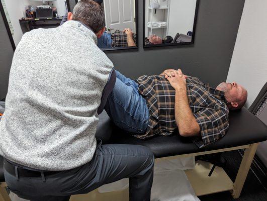 Helping out a gentleman with low back pain