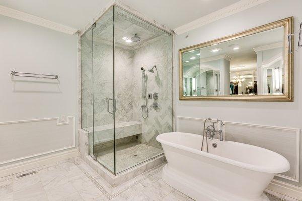 Master Bathroom in converted 3-flat in single-family home in Chicago