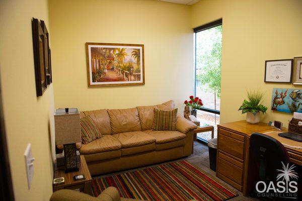 Oasis Counseling, therapy and counseling room.