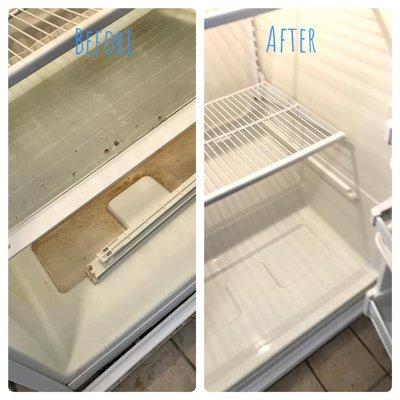 Restoration service to interior fridge