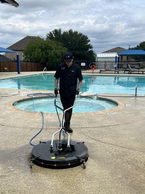 Pool deck cleaning