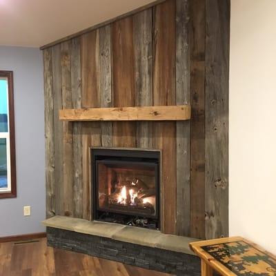 Beautiful Custom Barnwood Fireplace Surround