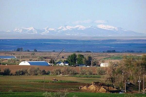 Looking south over the Snake River Plain, Jarbidge Mountains in the background.