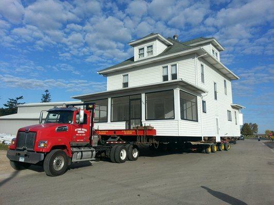 Two story house moved in Goodhue Mn