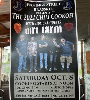 Live music October 8th. Come join us!