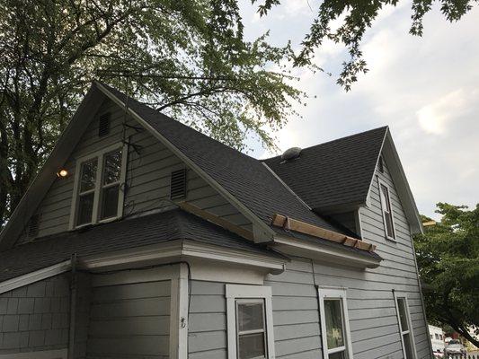 After, shingle roof install