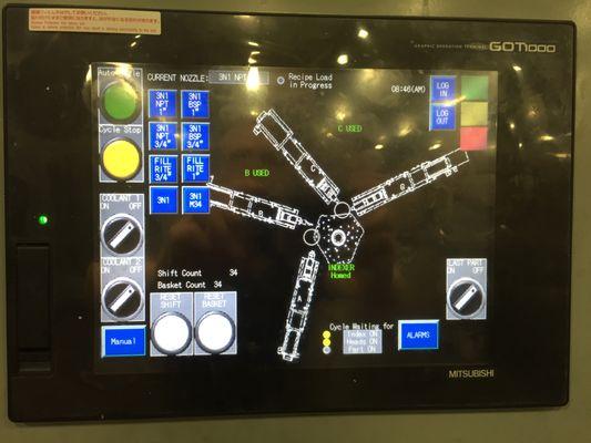 Sample HMI screen used to control 8 servos.