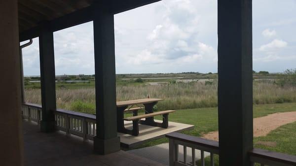 View looking view looking west from the Pavilion. You can see in the distance they have boardwalks that go out through the marshland.