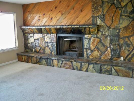 Before rehab - 15707 Highland Drive, San Jose CA 95127 -  living room, fireplace