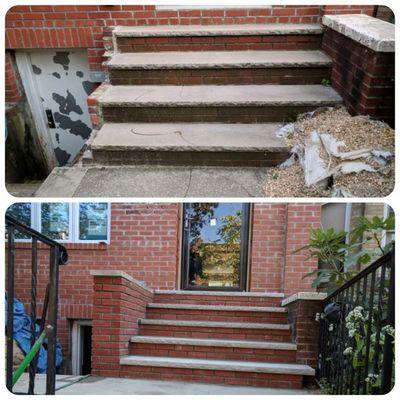 Steps before and after