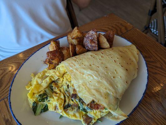 Veggie scramble crepe