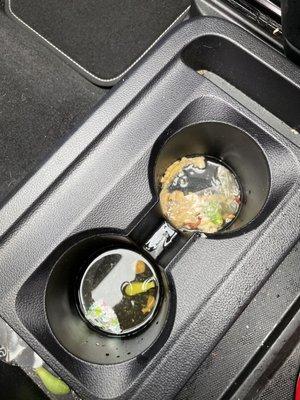 Back seat Center console not cleaned