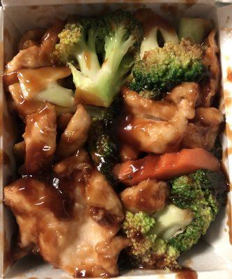 Chicken and broccoli good and fast delivery