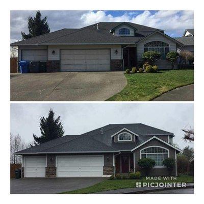 Upgraded siding with James hardie before & after