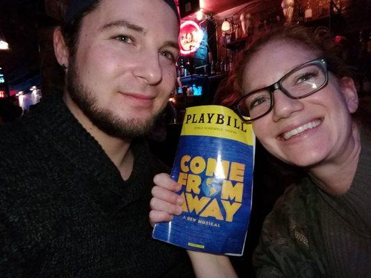 Myself and husband.Come FROM AWAY is THE SHOW TO SEE-ONLY POSSIBLE BECAUSE OF BROADWAY FASTLANE!