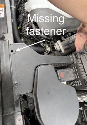 Missing fastener