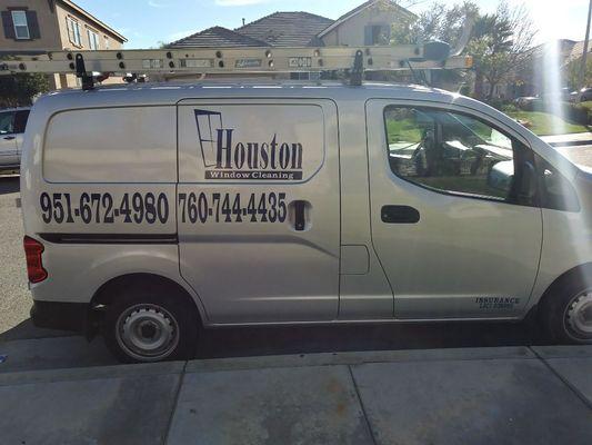 Houston window cleaning truck.