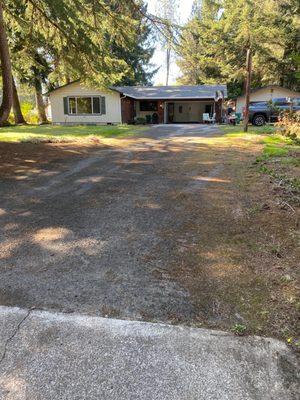 Before picture bottom of driveway looking up.