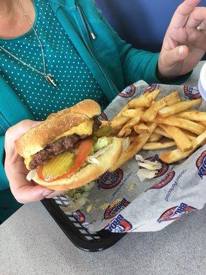 Burger and fries