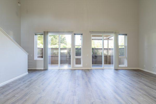 Loft patio and living room