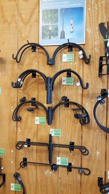 Stout hooks for hanging bird feeders or potted plants.