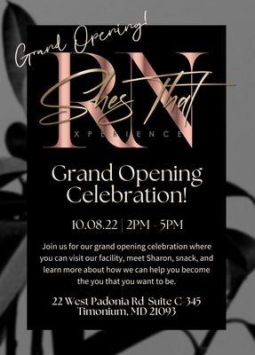 Grand opening 10/08/22. Come out and meet Nurse Sharon, learn about services and have a snack. Can't wait to see you there.