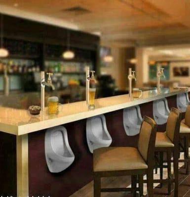 Might just be the greatest bar design ever! Never loose your seat again.