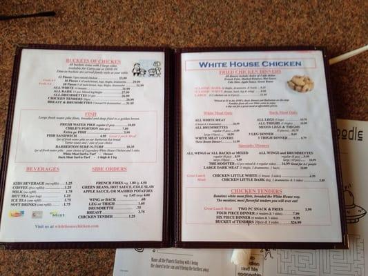 Current menu and prices.