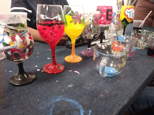 WINE GLASS PAINTING!