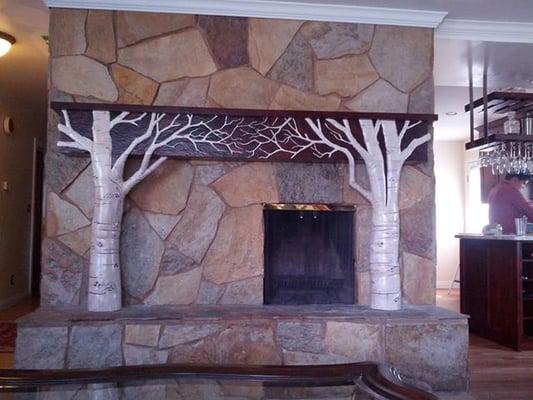 Custom fireplace mantel