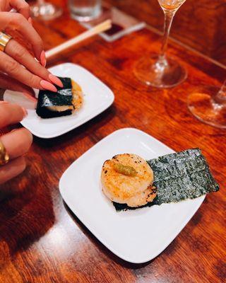 Scallop isobe maki / $12 each