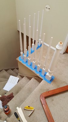 Stair railing install