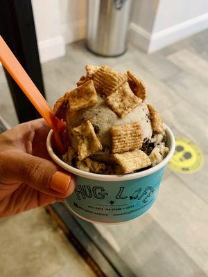 Banana Boy Ice Cream - bananas, walnuts, cookie bits, & cinnamon + Cinnamon Toast Crunch (free topping with Yelp check in!)