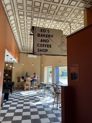 One of the seating areas (and again such a cool sign.)