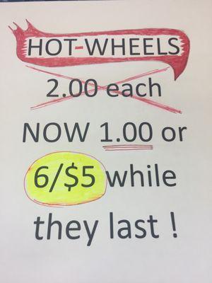 sale on all 2.00 hotwheels