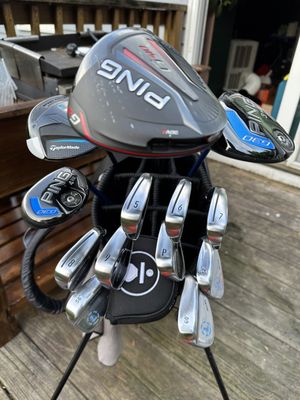 Qi10 irons, ping g425 driver, ping g30 woods and hybrids all bought at golf and ski