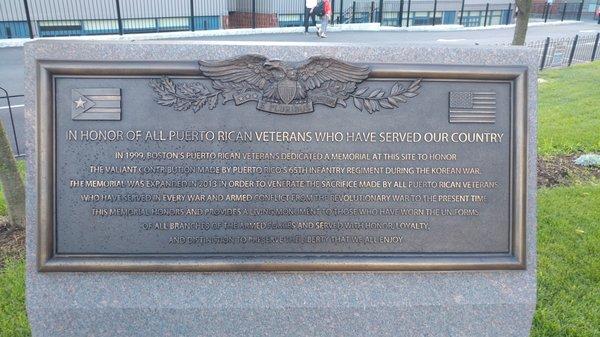 Boston's Puerto Rican Veterans Memorial