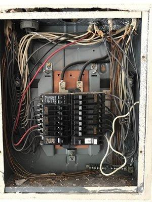 View of a sub panel box and how we inspect them for deficiencies.