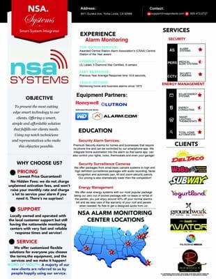 Here is our resume showing you what we can offer you. We service many well know businesses and every type of home!