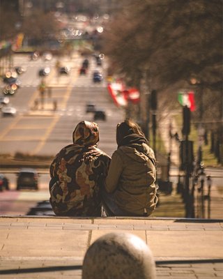 In the city of brotherly love at the art museum love a simple conversation was captures as a precious moment