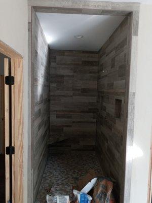 Tile shower