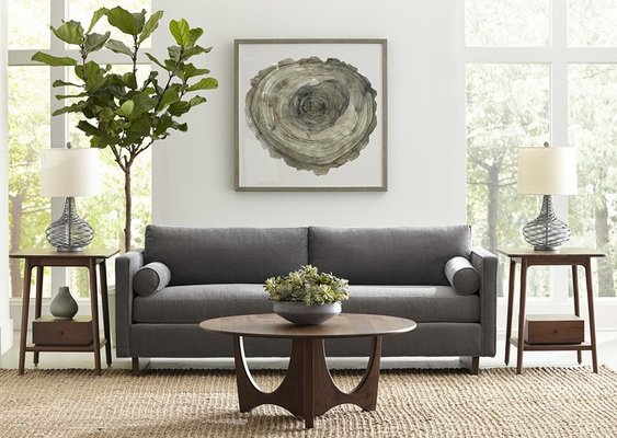 Walnut Grove living room in mid-century modern style