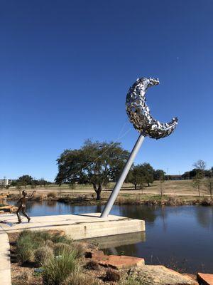 "Running with the Moon" sculpture by Brad Oldham Sculpture at the Greenline at Brooks