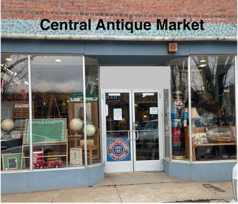 Front view of the Central Antique Market Store.  Come in and browse.  You will be amazed!