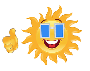 Solar Shield Sunny! Even Sunny trusts Solar Shield for his storm and UV protection!