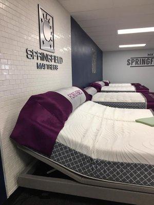 We are your bed headquarters in Springfield, MO.  Mattresses, adjustable beds, pillows, sheets, boxsprings, bed frames.