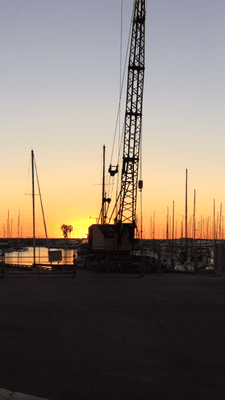 King Harbor Marine Center sunset view.